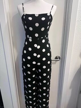 Forever 21 Black and White Polka Dot Jumpsuit